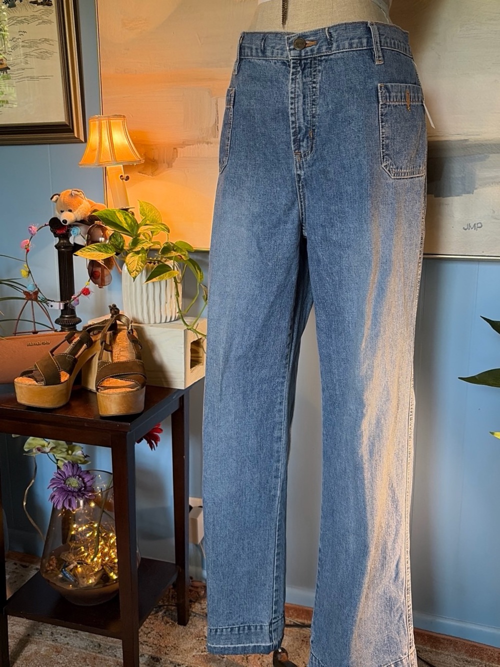 Passport Women's Straight Leg Jeans - Blue Denim. vintage 90s/Y2K